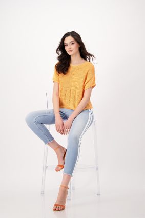 Monari Sweater Palm Tree Peach