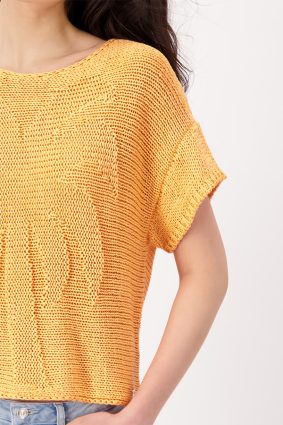 Monari Sweater Palm Tree Peach
