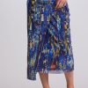 Paula Ryan Twist Wrap Skirt Mosaic Print.