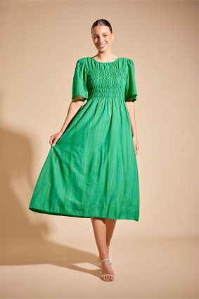 Alessandra Cannes Dress Stripe Green