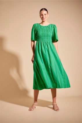 Alessandra Cannes Dress Stripe Green