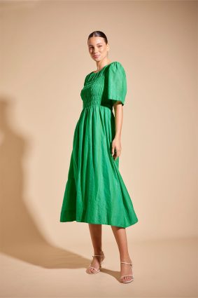 Alessandra Cannes Dress Stripe Green