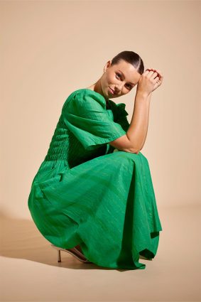 Alessandra Cannes Dress Stripe Green