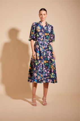 Alessandra Lyon Dress Rosa Navy