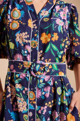 Alessandra Lyon Dress Rosa Navy