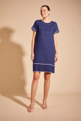 Alessandra Odette Dress Navy