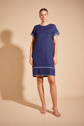 Alessandra Odette Dress Navy
