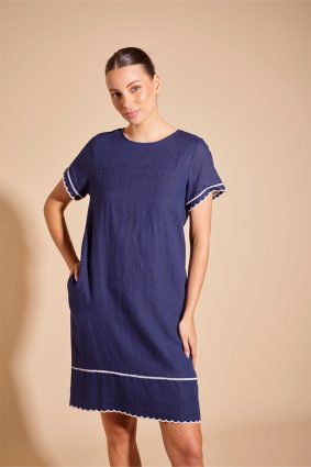 Alessandra Odette Dress Navy