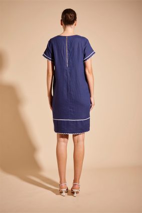 Alessandra Odette Dress Navy