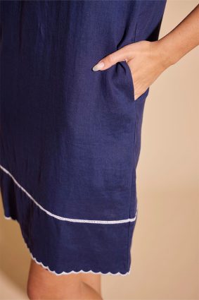 Alessandra Odette Dress Navy