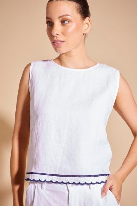 Alessandra Odette Top White