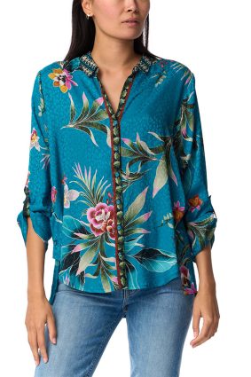 Johnny Was Lagoon Belinda Button Up Multi