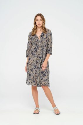 One Season Middy Poppy Costa Brava Navy Cotton Navy