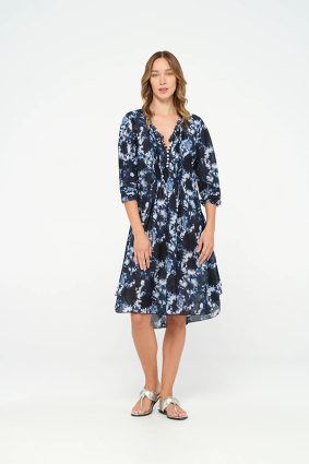 One Season Middy Poppy Shibori Cotton Navy