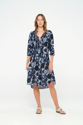 One Season Middy Poppy Shibori Cotton Navy