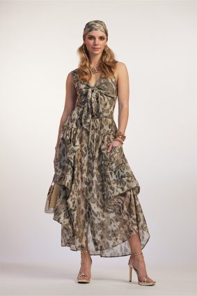Paula Ryan Button Front Pocket Skirt Cheetah 2