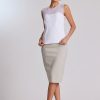 Paula Ryan Mesh Yoke Corset Top White