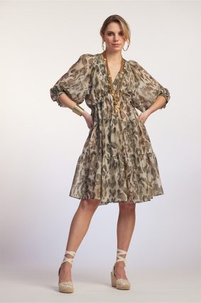 Paula Ryan Side Tie Cheetah Print Peasant 4