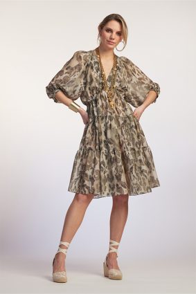 Paula Ryan Side Tie Cheetah Print Peasant 4