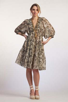 Paula Ryan Side Tie Cheetah Print Peasant 4