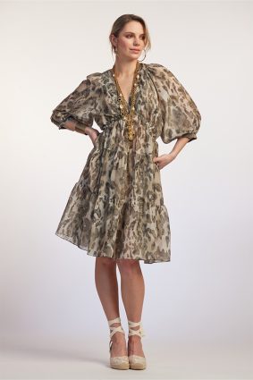 Paula Ryan Side Tie Cheetah Print Peasant 4