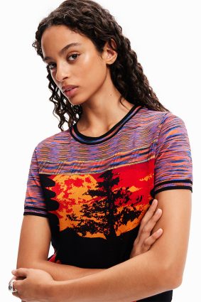 Desigual Knit T-Shirt Short Sleeve Naranja