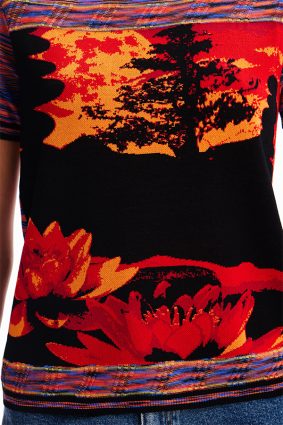 Desigual Knit T-Shirt Short Sleeve Naranja
