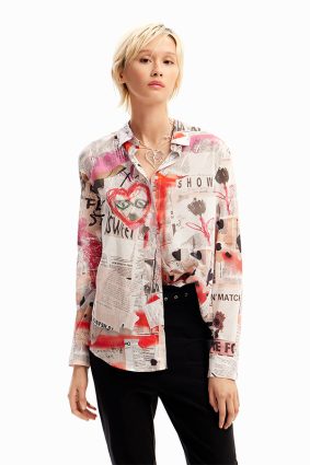 Desigual Woven Shirt Long Sleeve Blanco
