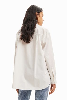 Desigual Woven Shirt Long Sleeve Blanco Print