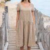 Kokomarina Yamaga Dress Beige Stripe
