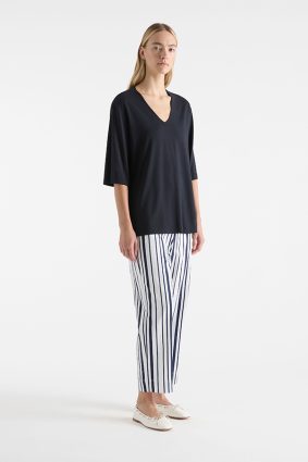 Mela Purdie V Stretch Plaza French Navy