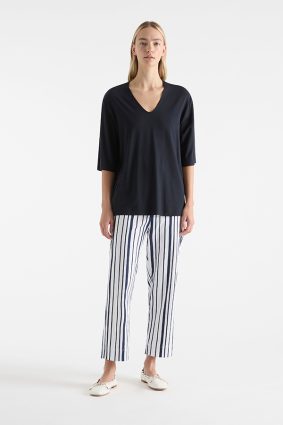 Mela Purdie V Stretch Plaza French Navy