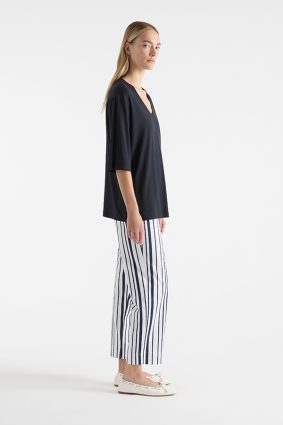 Mela Purdie V Stretch Plaza French Navy