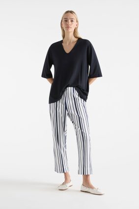 Mela Purdie V Stretch Plaza French Navy