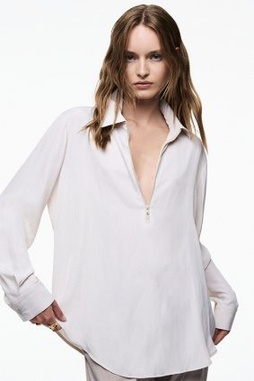 Mela Purdie Zip Front Shirt Soy