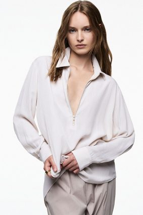 Mela Purdie Zip Front Shirt Soy