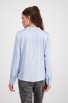 Monari Blouse Satin Soft Sky