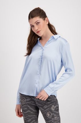 Monari Blouse Satin Soft Sky