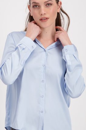Monari Blouse Satin Soft Sky