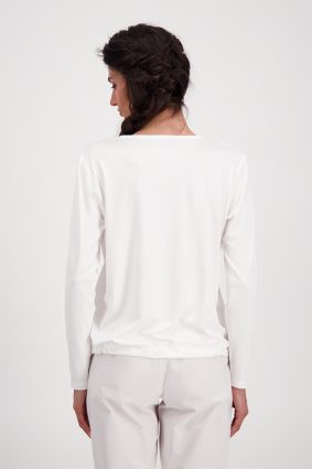 Monari Jersey Blouse Basic Jewelry Off White