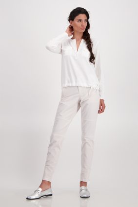 Monari Jersey Blouse Basic Jewelry Off White