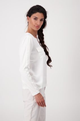 Monari Jersey Blouse Basic Jewelry Off White