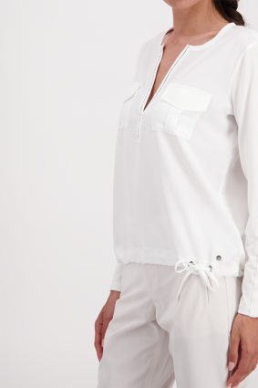Monari Jersey Blouse Basic Jewelry Off White