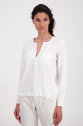 Monari Jersey Blouse Basic Jewelry Off White
