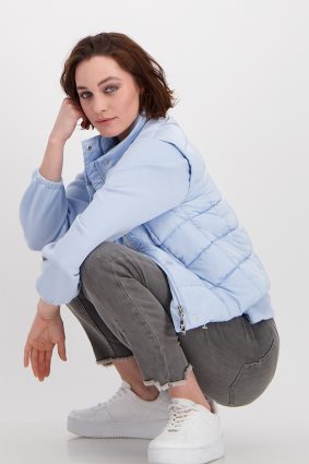 Monari Waistcoat Quilted With Patch Soft Sky