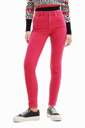 Desigual Denim Trousers Fucsia Glamour