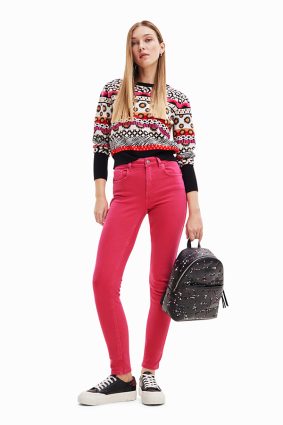 Desigual Denim Trousers Fucsia Glamour