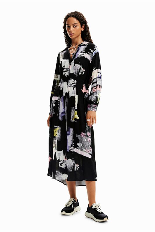 Desigual Nero Viscosa Women Dress