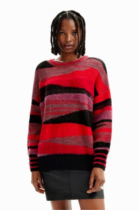Desigual Pullover Rojo Dark