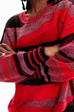 Desigual Pullover Rojo Dark